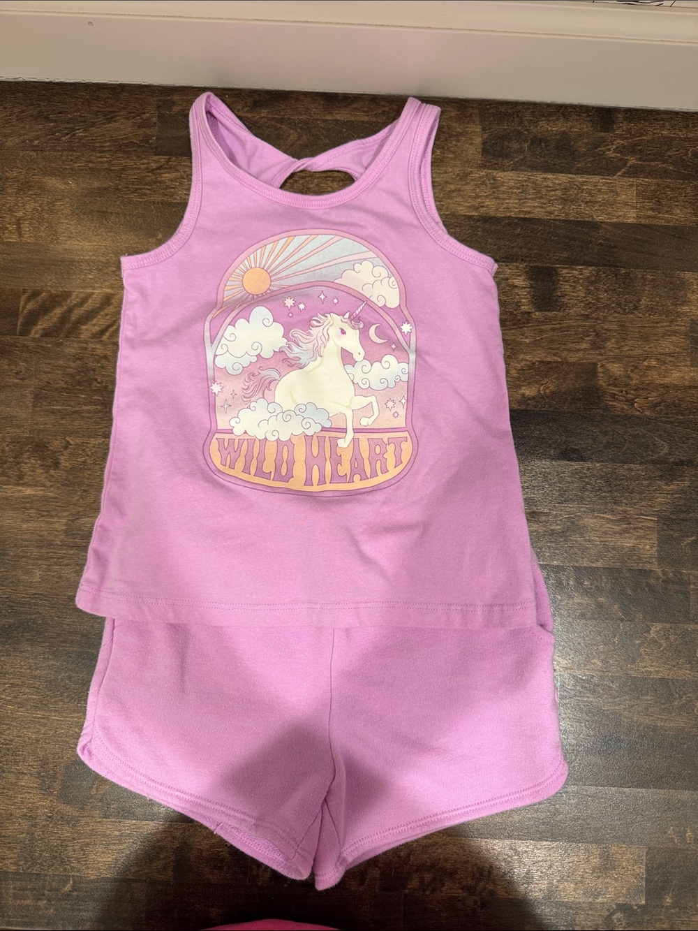 Wild Heart Unicorn Pink Girls' Tank & Shorts Set